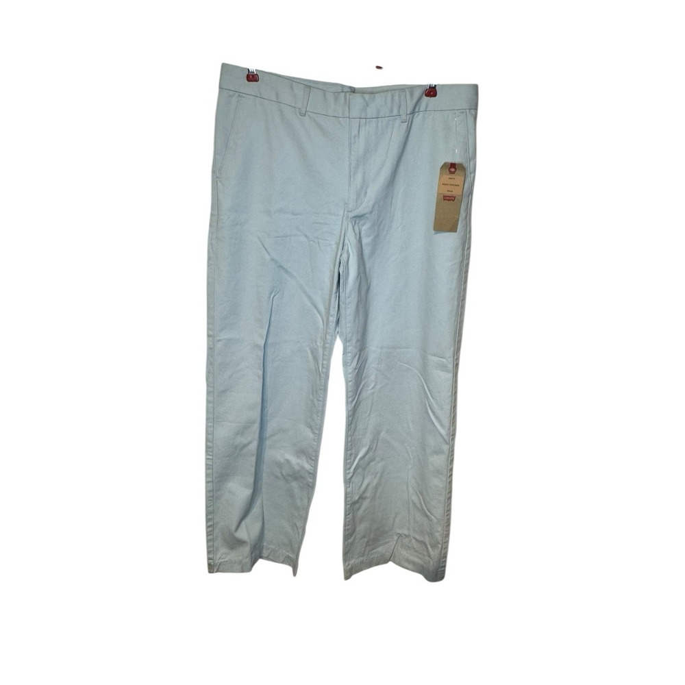 Levi's Women's Pants Baggy Trousers Flat Front Twill Cotton Teal Light 32X31 NWT